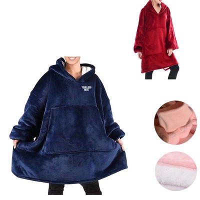 Oversized Microfiber & Sherpa Wearable Blanket