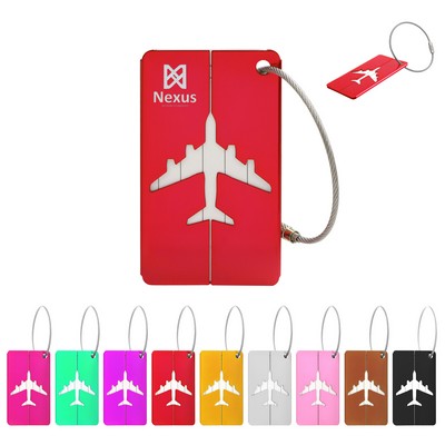 Rectangle Aluminum Suitcase Luggage Tag With Name Card