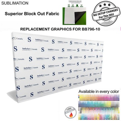 Replacement Graphics for 15' Straight Wall with Wrap End Caps, Superior Block Out Fabric
