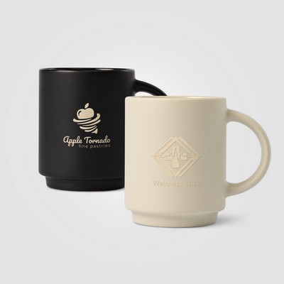 11 oz Ceramic Mug with bamboo board - Laser