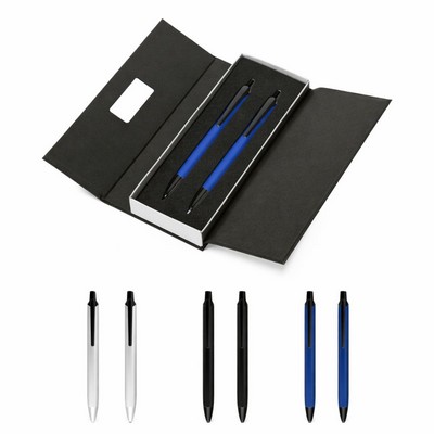 Triangle Metal Barrel Pen & Pencil Set