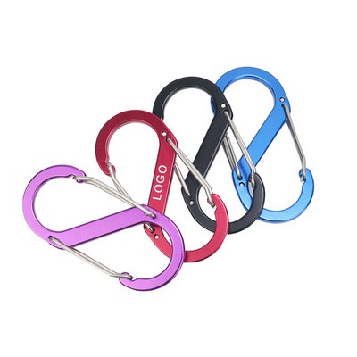 Aluminum S Shaped Double Carabiner Keychain Clip