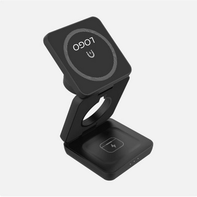 15W Three in One Folding Wireless Charger Phone Stand