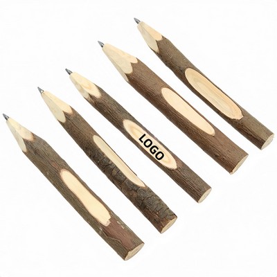 Custom Logo Natural Solid Wood Branch Pencil