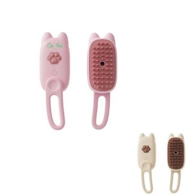 Cute Cat-Ear 3-in-1 Pet Steam Brush for Massage & Grooming