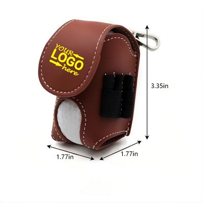 PU Leather Golf Ball Pouch