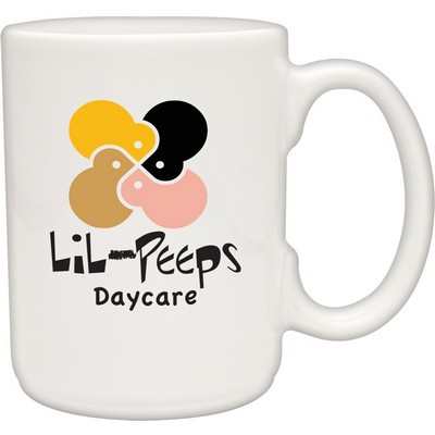 15 Oz. White Atlas Collection Ceramic Mug