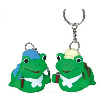 Rubber Hiker Frog Key Chain