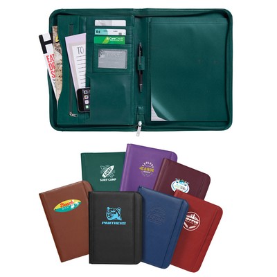 Deluxe Zippered Padfolio (7 Colors)