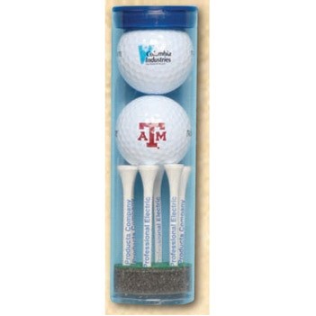 "Titleist" Tru Feel Golf Ball Tube w/ 2 Golf Balls & 6 Tees