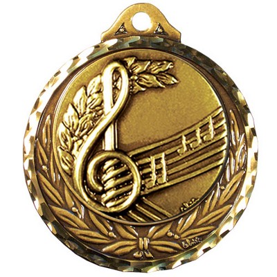 Stock Diamond Struck Medal (Music) 2 3/4"