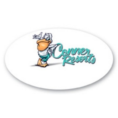 Full Color 50 Mil Name Badge (1.625"x2.875") Oval - No Personalization