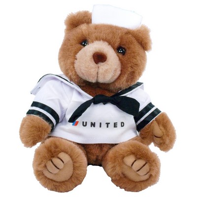 8" Sailor Bear Stuffed Animal w/Full Color Imprint