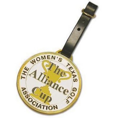 3" Die Struck Soft Enamel Bag Tag Gold Plate