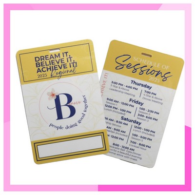 USA Made Laminated Paper Event Badge – 20mil Budget-Friendly (4"x6") Rectangle