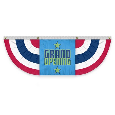 USA Pleated Full Fans with Center 3x9 Foot with Grand Opening