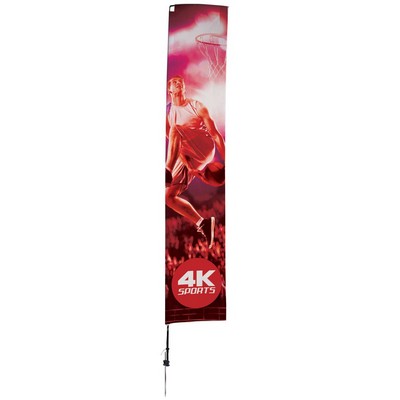 14.5' Streamline Rectangle Sail Sign Flag, 1-Sided, Spike