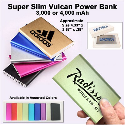Super Slim Vulcan Power Bank 3000 mAh - Green No Extra Tariff