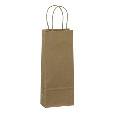 Natural Kraft Paper Vino Shopping Bag (5¼"x3¼"x13")