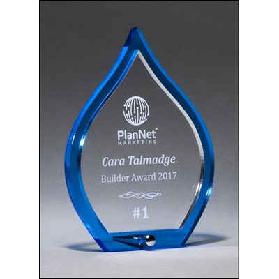 Blue Flame Acrylic Award w/Clear Pop-Out Center (4.5"x 6.25")
