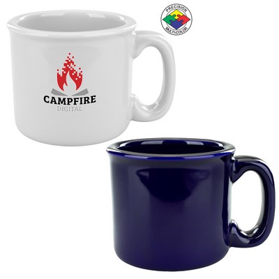 15 Oz. Solid Cobalt Blue Retro Campfire Mug - Dishwasher Safe - Precision Spot Color