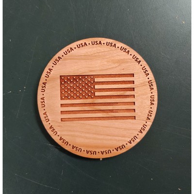 3.5" American Flag Hardwood Coasters