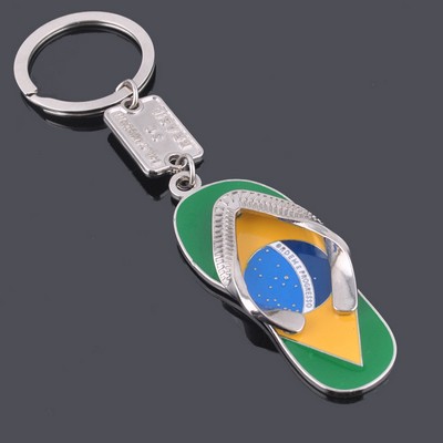 Colorful Slippers Shape Metal Key Chain