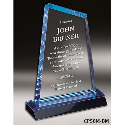 Sierra Acrylic Mirror Award, Blue, Medium (4-1/2" x 9"H)