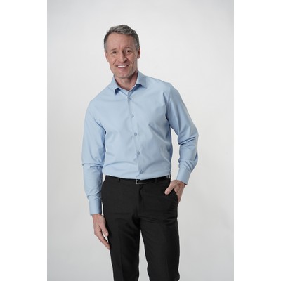 Woven Stretch Shirt Solid Sky