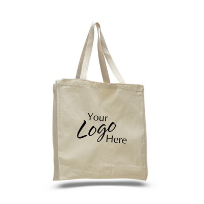 Canvas Shopper Bag w/4" Gusset (14"x15"x4")