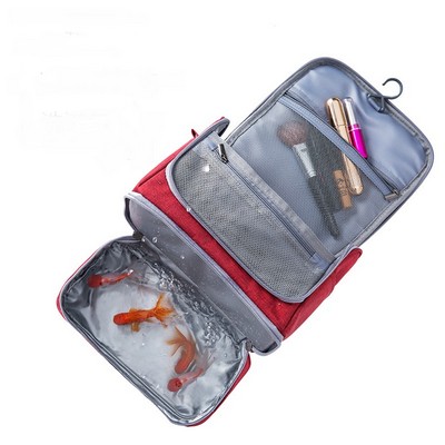 Multi-Compartment Cosmetic Organizer/Travel Toiletry Bag w/Hanging Hook
