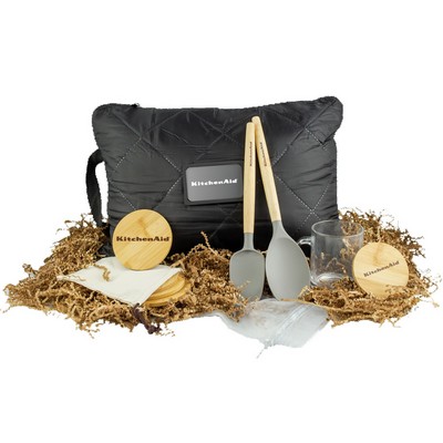 Self-Care Gift Set with Pillow Blanket, Glass Mug & Kitchen Tools