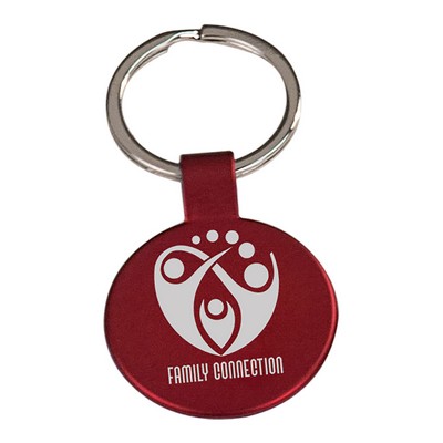 1 1/2" Red Round Keychain