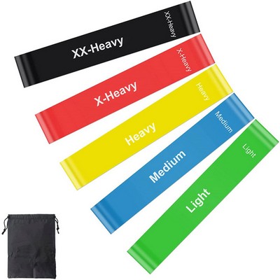 5-ring Natural Latex Fitness Resistance Bands Set