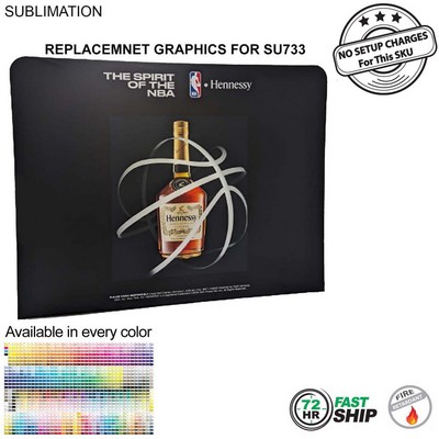 72 Hr Fast Ship - Replacement Full Color Graphics Double Sided for 8'W x 8'H EuroFit Straight Wall