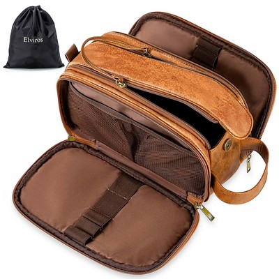 Vegan Toiletry Bag , Large Travel Shaving Dopp Kit Water-resistant Bathroom Toiletries Organizer