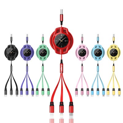 3" 1 Retractable Charging Cable