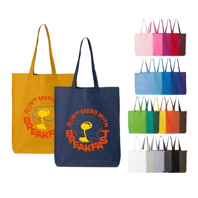 6 oz. 100% Cotton Canvas Tote Bag w/Bottom Gusset