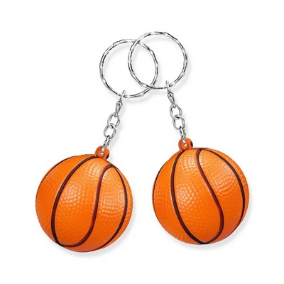 Basketball Shaped Stress Reliever Keychain