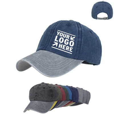 Contrast Color Retro Baseball Hat with Copper Buckle