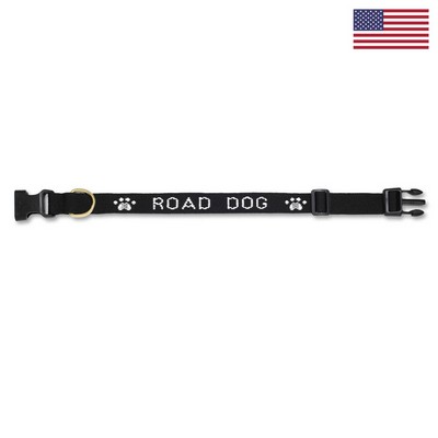 1" Woven Pet Collar w/ Gold-Colored Hardware - "Classic" Weave