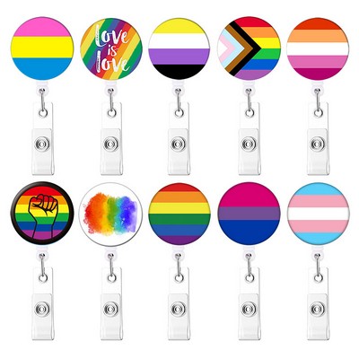 Pride Rainbow Retractable Reel ID/Badge Holder