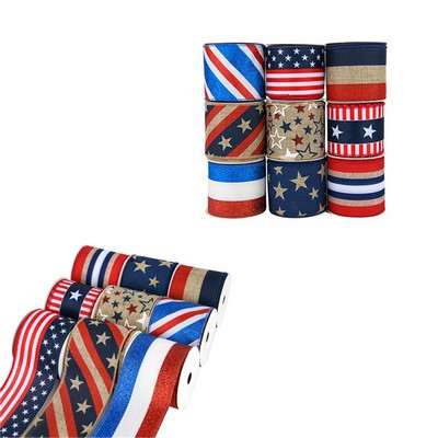 10 Yard/Roll Patriotic Ribbons 2.5" Width
