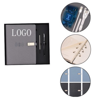 3" 1 8000 mAh Wireless Power Bank A5 Notebook Gift Set