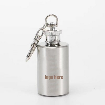 1 OZ Cylindrical Stainless Steel Hip Flask Flagon