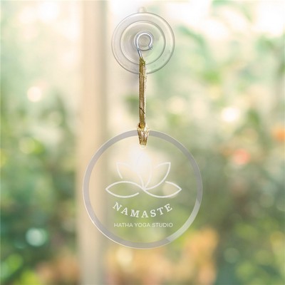 Engraved Large Corporate Logo Round Glass Ornament