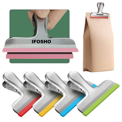 Stainless Steel Chip Bag Clips Covered with Silicone