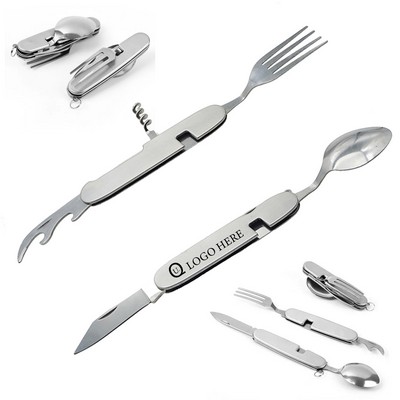 Folding Multifunction Detachable Camping Cutlery