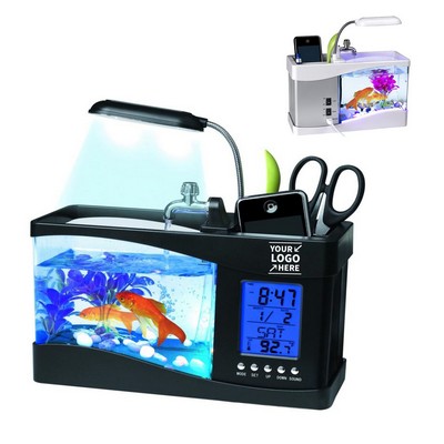 USB Mini Fish Tank w/Pen Holder Lamp Calendar