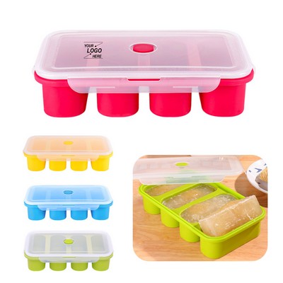 4 Compartment Ice Cube Tray with Cover